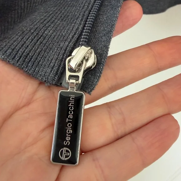 Sergio Tacchini  Mens Nostra Jacket. Two-Tone Gray Zip-Up Sweater Xl - Picture 5 of 7